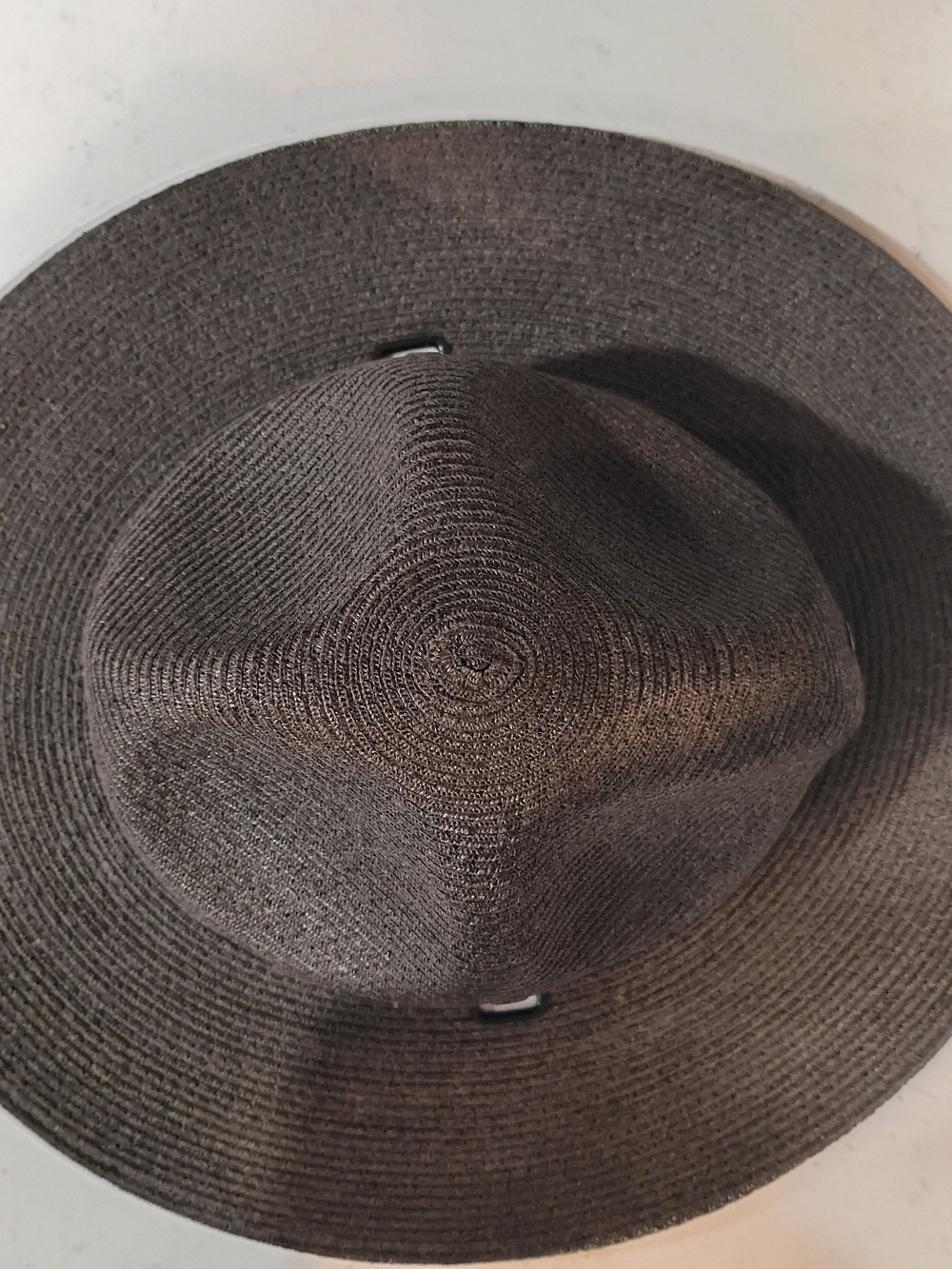 Vintage "Stratton Self Form U.S.A" Dark Brown Straw Hat Size 6 3/4 - Picture 7 of 9